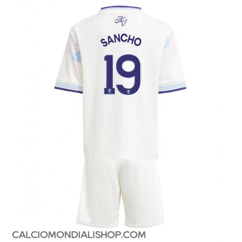 Maglie da calcio Aston Villa Jadon Sancho #19 Terza Maglia Bambino 2025-26 Manica Corta (+ Pantaloni corti)